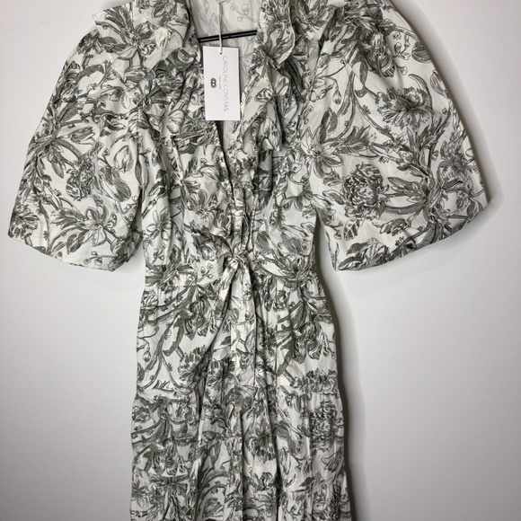 Caroline Constas Floral Ruffle Mini Dress – Size L – New With Tags 100%cotton - Picture 6 of 7